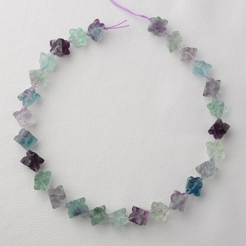 Multi-Color 10mm Purple Fluorite Fancy Beads