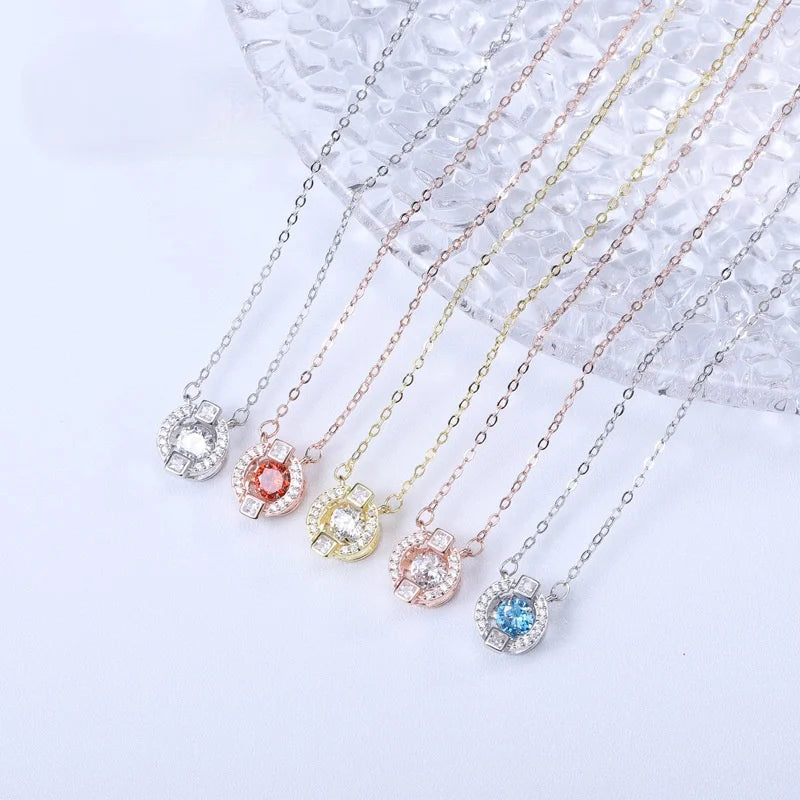 Heart Necklace Flash Pendant Female Dance Silver Jewelry