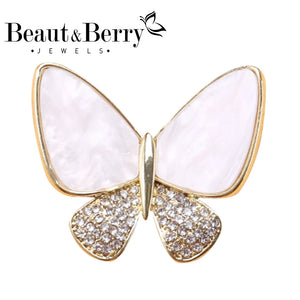 Beaut&Berry Acrylic Butterfly Brooches Unisex Rhinestone Insects Pin