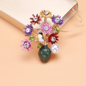 Sunflower Enamel Brooch Pin for Wedding Banquet Party