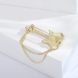 Beaut&Berry Chain Guitar Brooch Office Wedding Party Dress Accessory