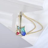 Beaut&Berry Chain Guitar Brooch Office Wedding Party Dress Accessory