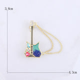 Beaut&Berry Chain Guitar Brooch Office Wedding Party Dress Accessory