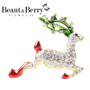 Christmas Tree Santa Claus Snowman Brooch Wreath Stockings Elk Brooch