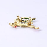 Christmas Tree Santa Claus Snowman Brooch Wreath Stockings Elk Brooch