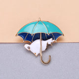 Beaut&Berry Kitten Umbrella Brooch Sparkling Jewelry Gift
