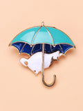 Beaut&Berry Kitten Umbrella Brooch Sparkling Jewelry Gift