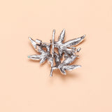 Beaut&Berry CZ Bamboo Brooches Enamel Flower Brooch Pins