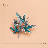 Beaut&Berry CZ Bamboo Brooches Enamel Flower Brooch Pins