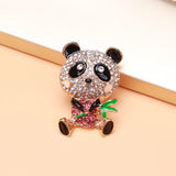 Bamboo Panda Brooch for Women Elegant Animal Party Pin