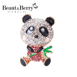 Bamboo Panda Brooch for Women Elegant Animal Party Pin