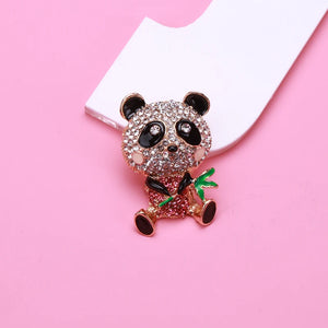 Bamboo Panda Brooch for Women Elegant Animal Party Pin