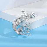 Beaut&Berry Rhinestone Pearl Mermaid Lady Brooch Wedding Party Gift Pin