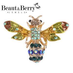 Elegant Bee Lady Brooch in Dripping Colored Design
