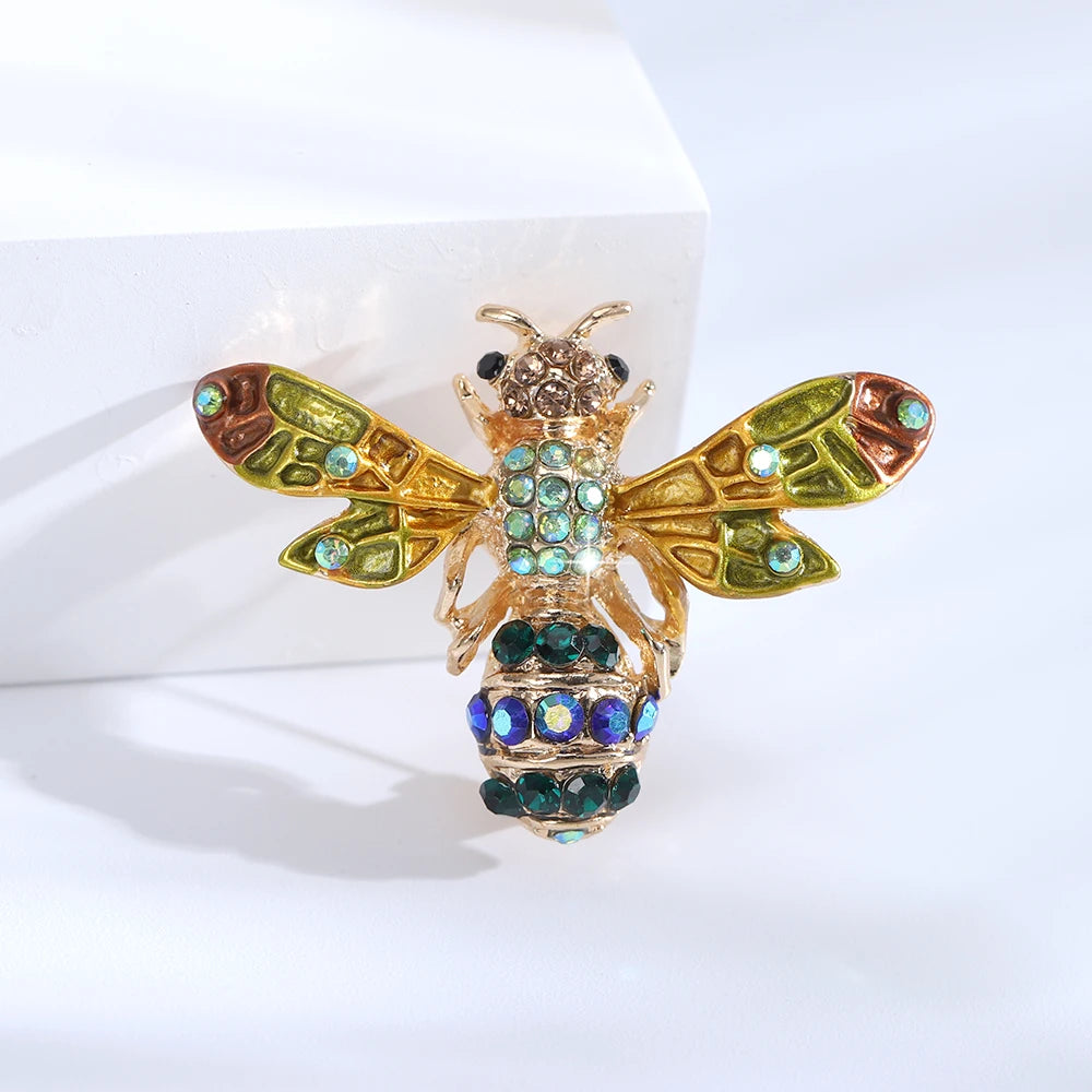 Elegant Bee Lady Brooch in Dripping Colored Design