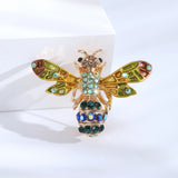 Elegant Bee Lady Brooch in Dripping Colored Design