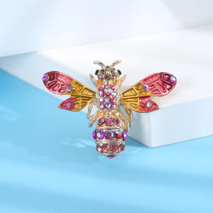 Elegant Bee Lady Brooch in Dripping Colored Design