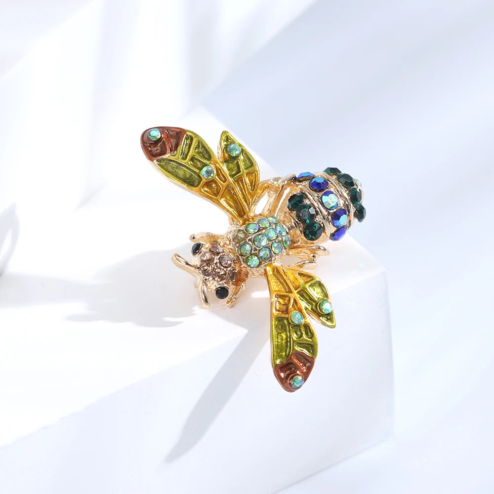 Elegant Bee Lady Brooch in Dripping Colored Design