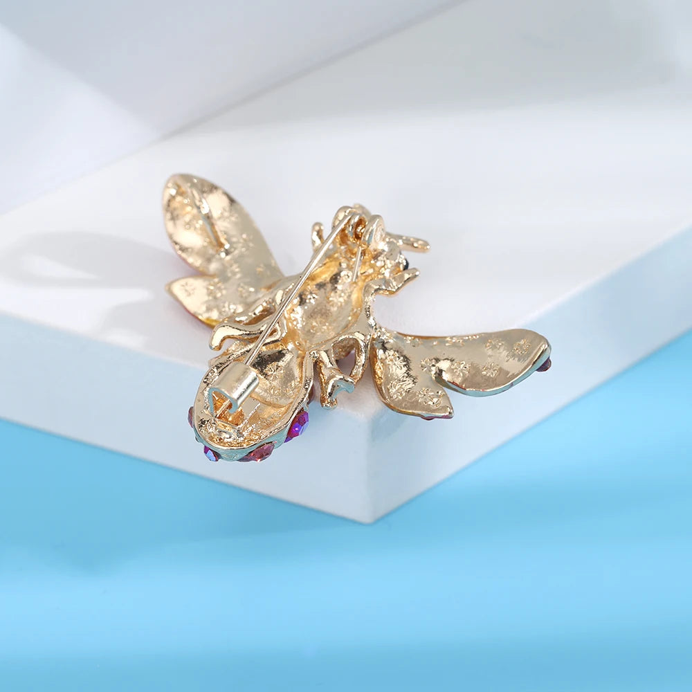 Elegant Bee Lady Brooch in Dripping Colored Design