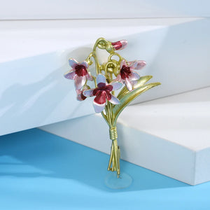 Orchid Lady Brooch Wedding Party Gift Pin Office Accessories