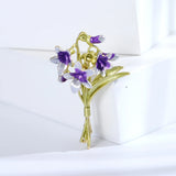 Orchid Lady Brooch Wedding Party Gift Pin Office Accessories