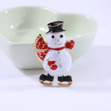 Beaut&Berry Drop Oil Skate Snowman Christmas Brooch