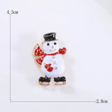 Beaut&Berry Drop Oil Skate Snowman Christmas Brooch