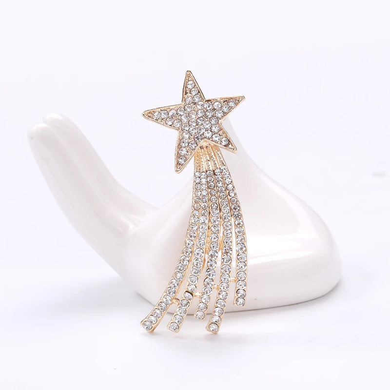Beaut&Berry Five-Pointed Star Fringe Ladies Brooch