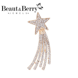 Beaut&Berry Five-Pointed Star Fringe Ladies Brooch