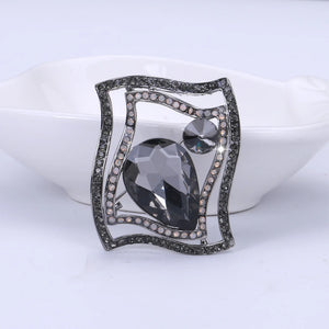 Geometric Glass Brooch Lady's Wedding Party Gift Pin