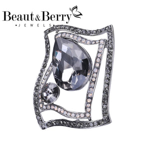 Geometric Glass Brooch Lady's Wedding Party Gift Pin