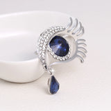 Glass Rhinestone Tear Brooch Wedding Gift Pin Office Accessories