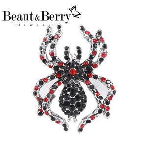 Beaut&Berry Halloween Rhinestone Spider Brooch 2 Colors