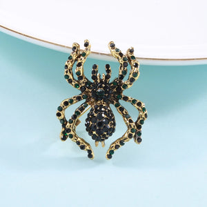Beaut&Berry Halloween Rhinestone Spider Brooch 2 Colors