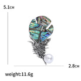 Beaut&Berry Shell Brooch Natural Freshwater Pearl Feather Brooch