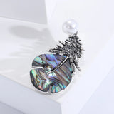 Beaut&Berry Shell Brooch Natural Freshwater Pearl Feather Brooch