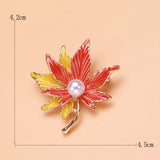 Beaut&Berry Leaves Maple Brooches Enamel Flower Brooch Pins