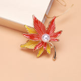 Beaut&Berry Leaves Maple Brooches Enamel Flower Brooch Pins
