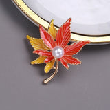 Beaut&Berry Leaves Maple Brooches Enamel Flower Brooch Pins