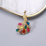 Crystal Peacock Brooches 4-color Rhinestone Bird Pins