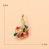 Crystal Peacock Brooches 4-color Rhinestone Bird Pins