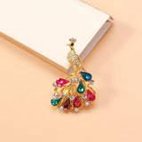 Crystal Peacock Brooches 4-color Rhinestone Bird Pins