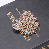 Beaut&Berry Peacock Brooch Lady Brooch Office Gift Wedding Party Festive Brooch