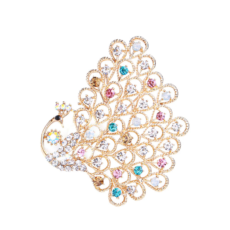 Beaut&Berry Peacock Brooch Lady Brooch Office Gift Wedding Party Festive Brooch