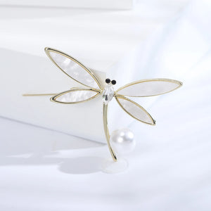 Beaut&Berry Pearl Dragonfly Brooch Women's Dress Accessory