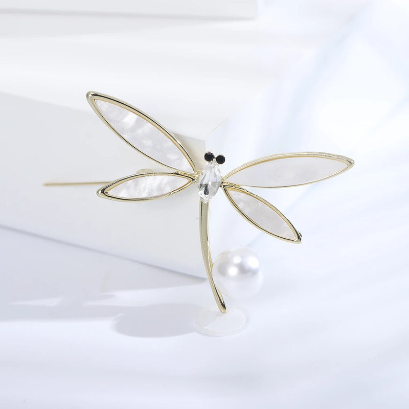 Beaut&Berry Pearl Dragonfly Brooch Women's Dress Accessory