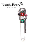 Beaut&Berry Flower Brooch Retro Palace Style Green Pin