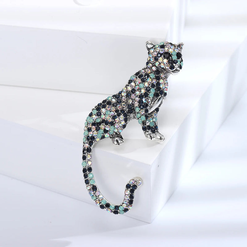 Leopard Rhinestone Brooch for Wedding Party Pin