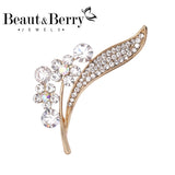 Beaut&Berry Rhinestone Botanical Brooch Office Gift Festive Wedding Party