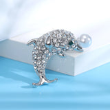 Rhinestone Dolphin Brooch Wedding Party Gift Pin Office Jewelry